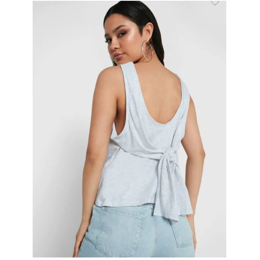 NWT TopShop Gray Knitted Scoop Neck Self Tie Tank Top - Size: M(8-10) - Image 8