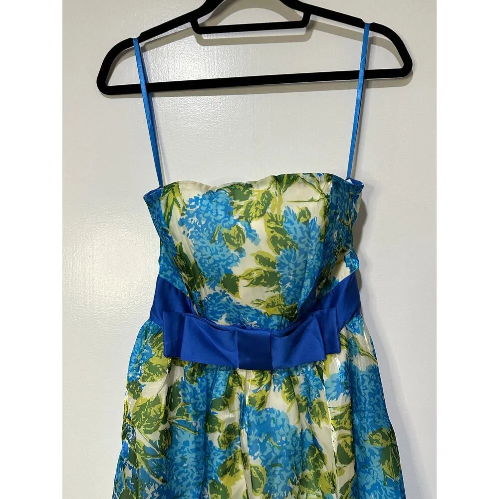 Flora Bea NYC Sia Dress Size Small NWT Blue Antigua Island Green Strapless - Image 4