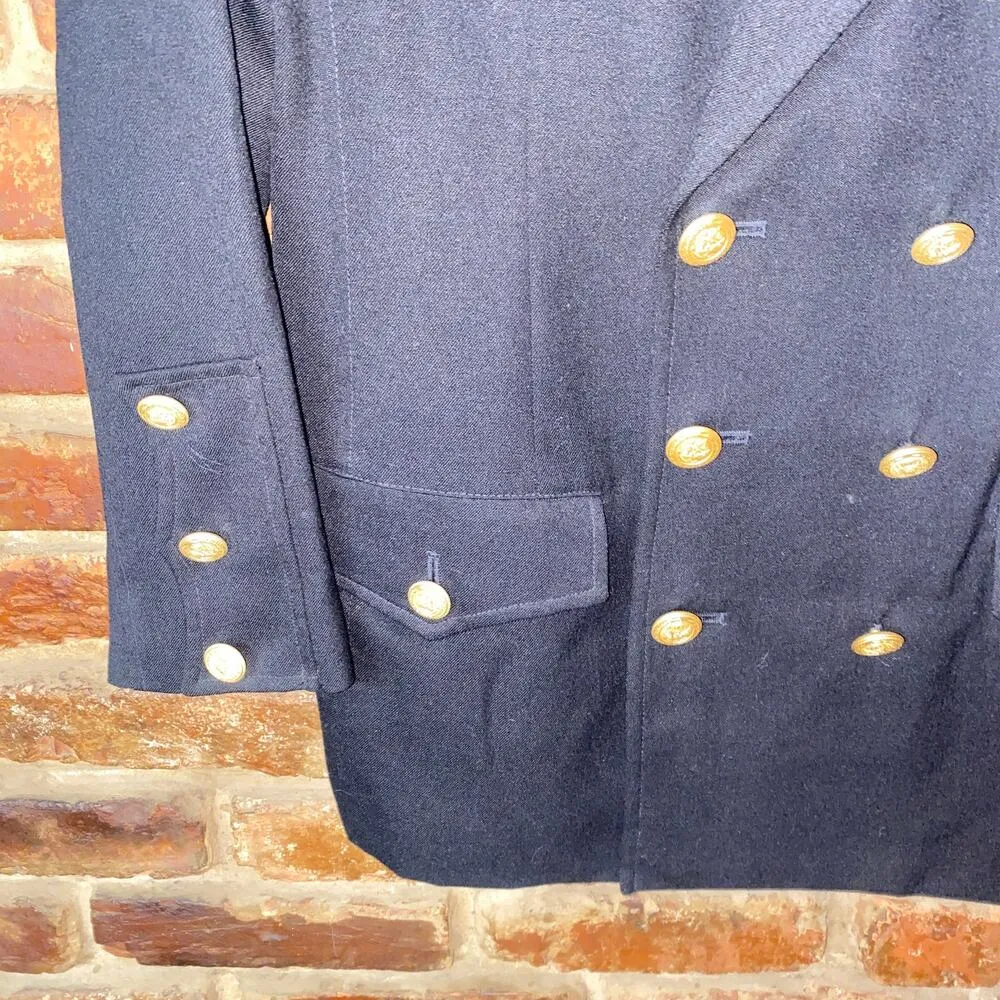 Lizwear Liz Claiborne Vintage 80s Black Double Breasted Blazer Size 4P Petite - Image 3