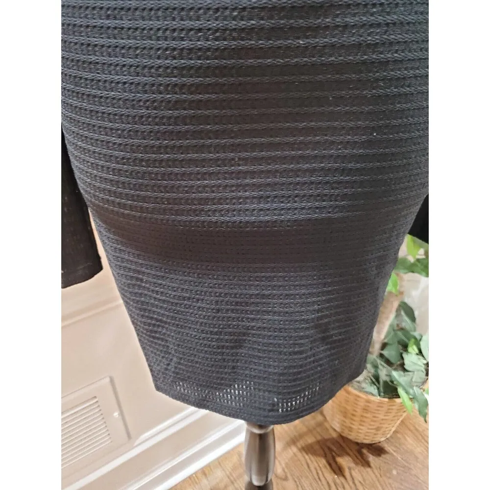 HYFVE Women's Black Polyester Long Sleeve Knit Choker Style Knee Length Dress M - Image 4