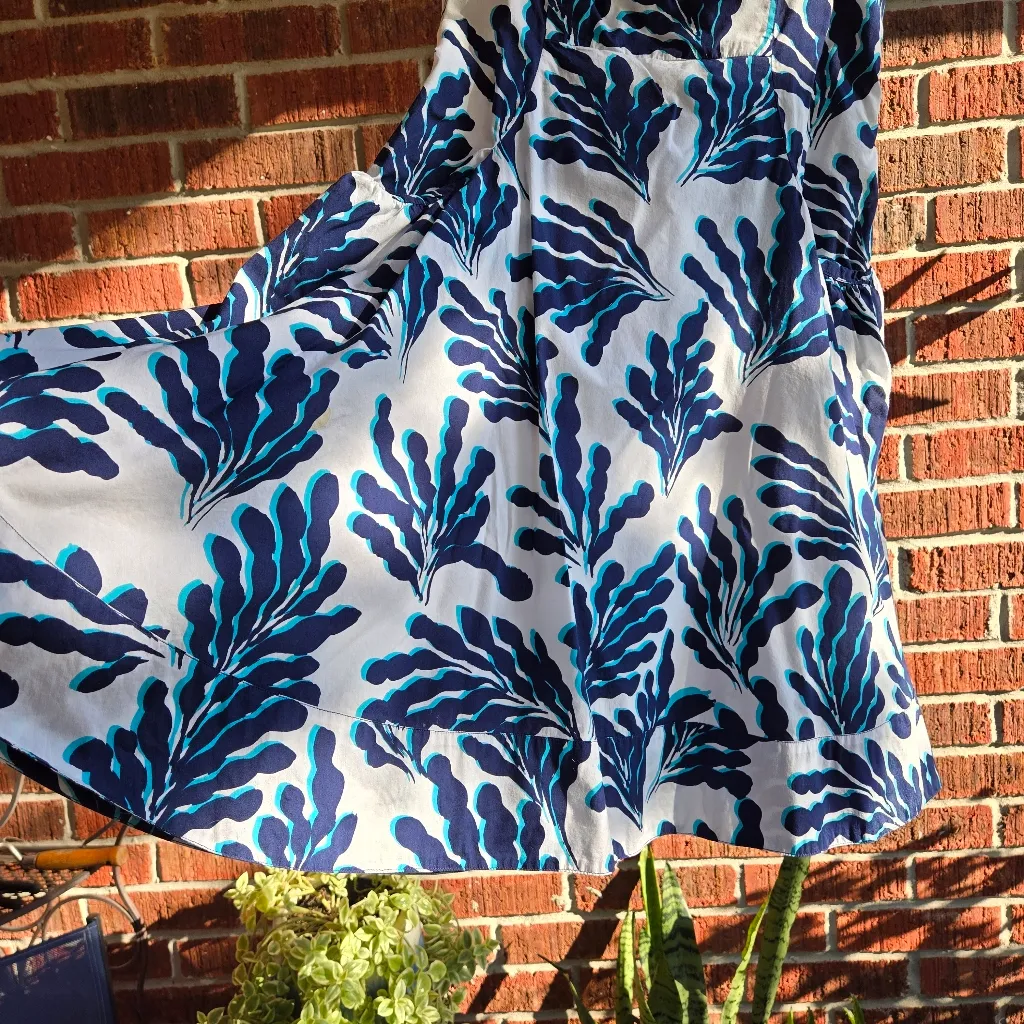 Diane Von Furstenberg Revel Blue & White Coral Bow Detail Fit & Flare Dress - 10 - Image 6