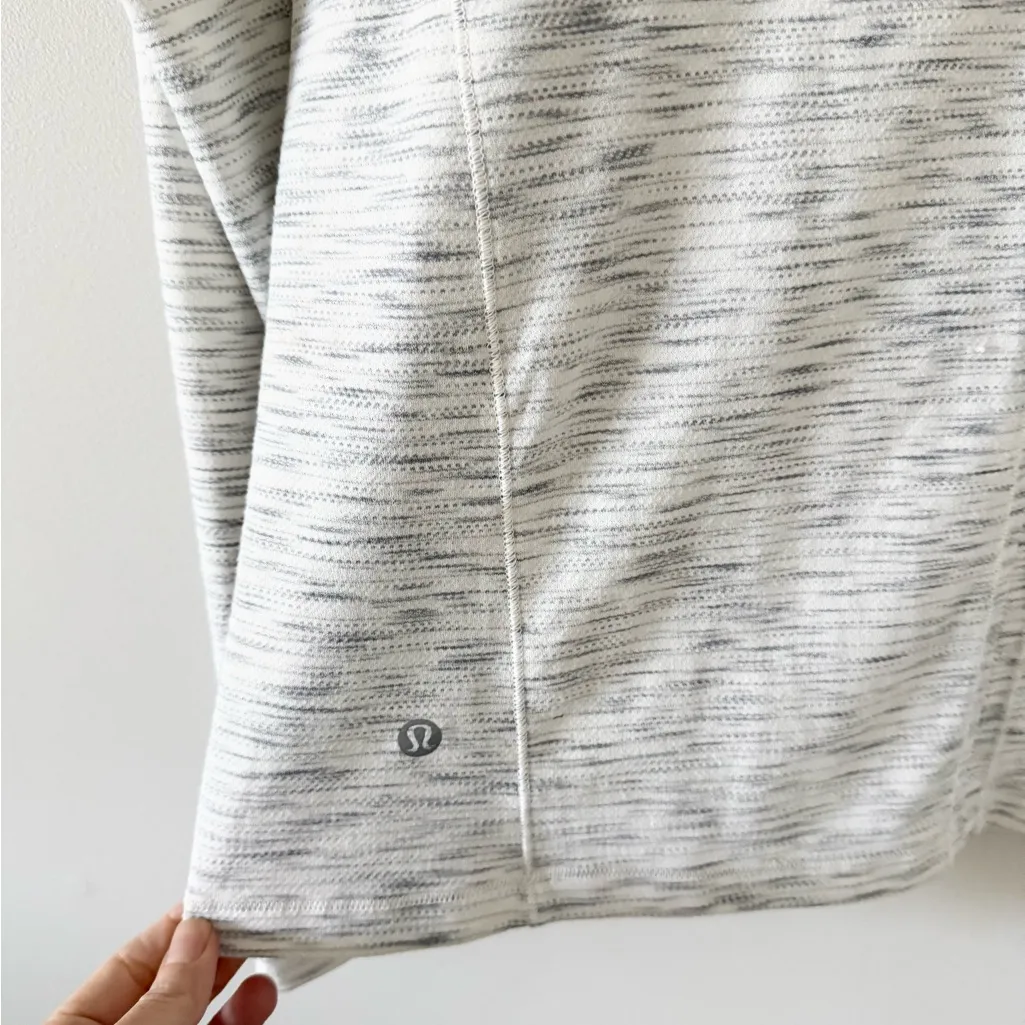 Lululemon Sweat Embrace Long Sleeve Top in Space Dye Heathered Gray & White 10 - Image 5