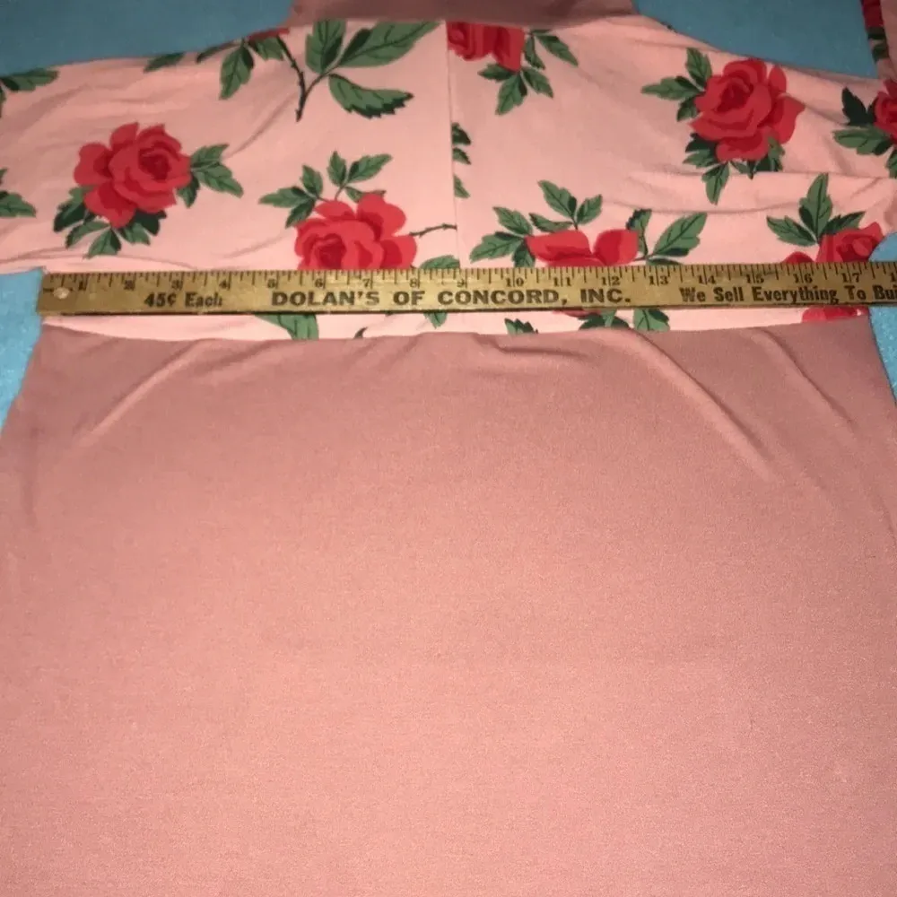 LULAROE hoodie rose floral print pouch pocket soft long sleeve NEW size S - Image 6