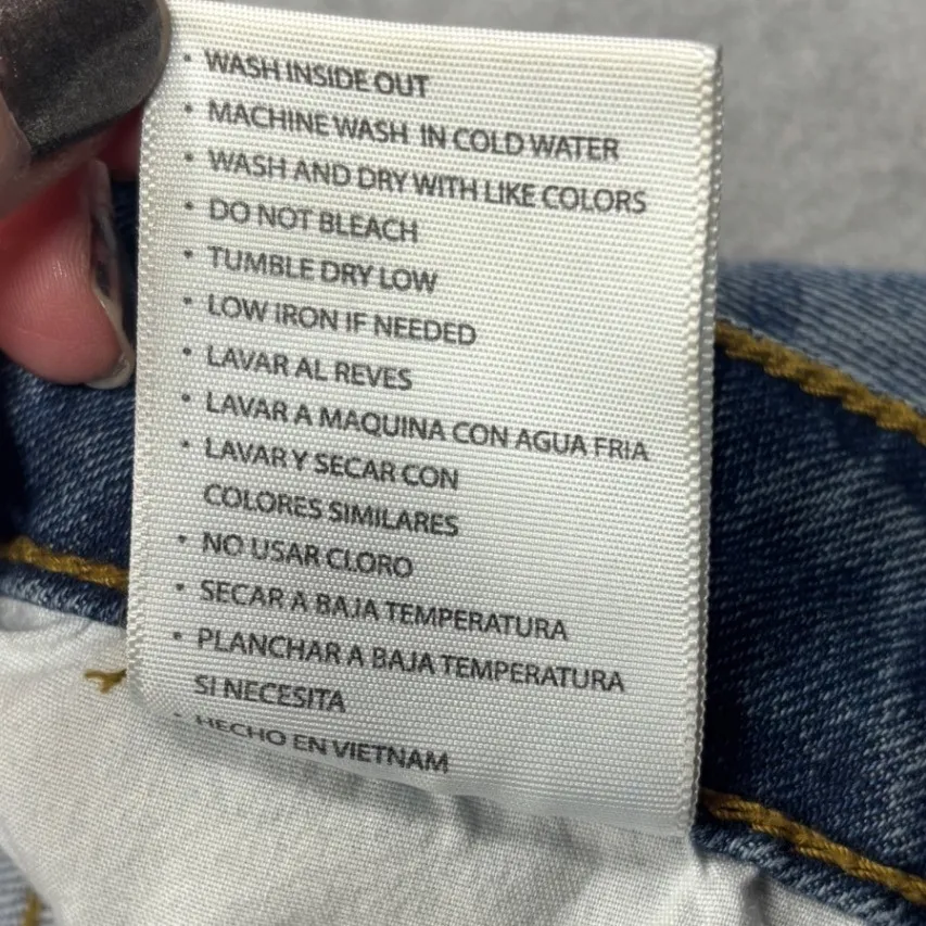 KanCan Size 5/26 Distressed Denim Jeans Cuffed Hem Light Wash Rips Distressed Blue - Image 9