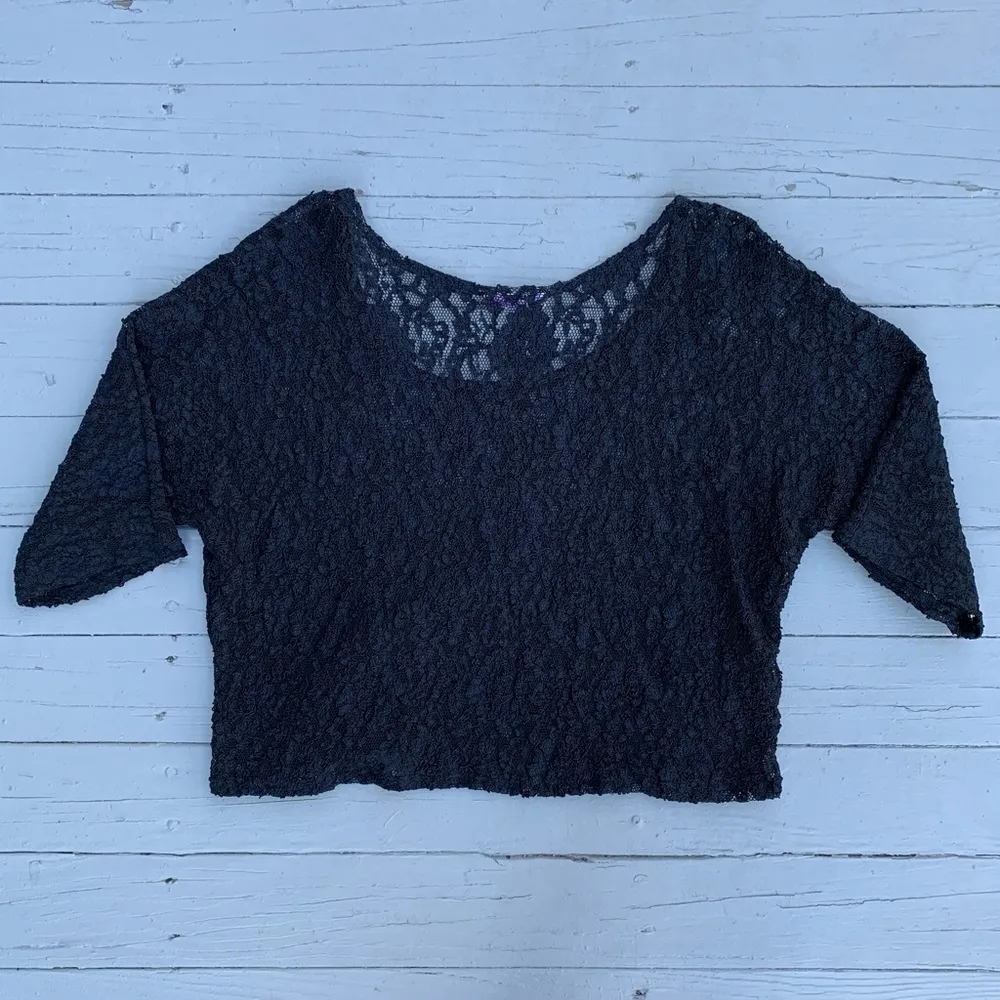 Vintage Martha’s Black Lace Sheer Coverup Top - Image 4