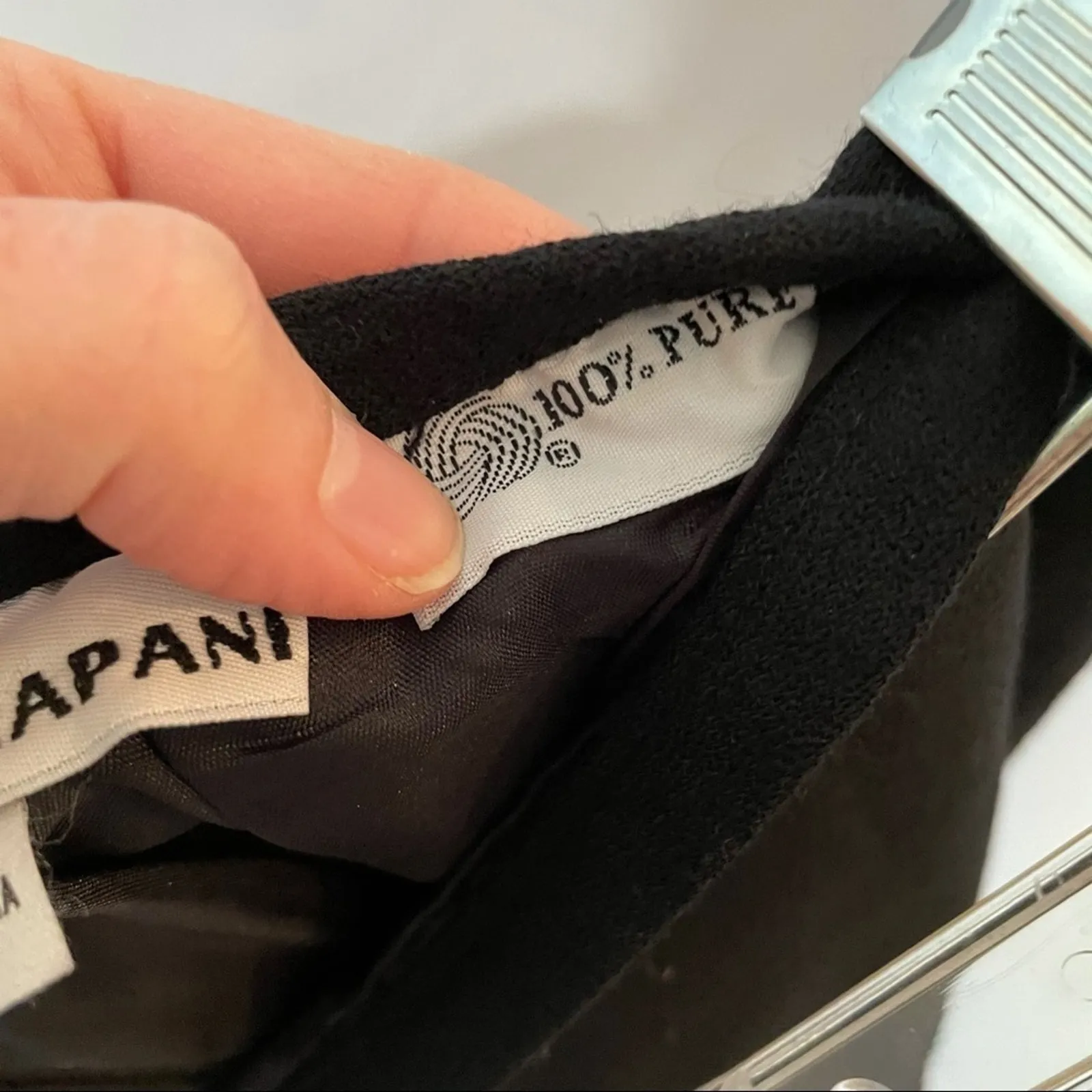 Cristian Trapani Pure Wool Black Pencil Skirt Womens 10 Dark Academia Preppy - Image 6