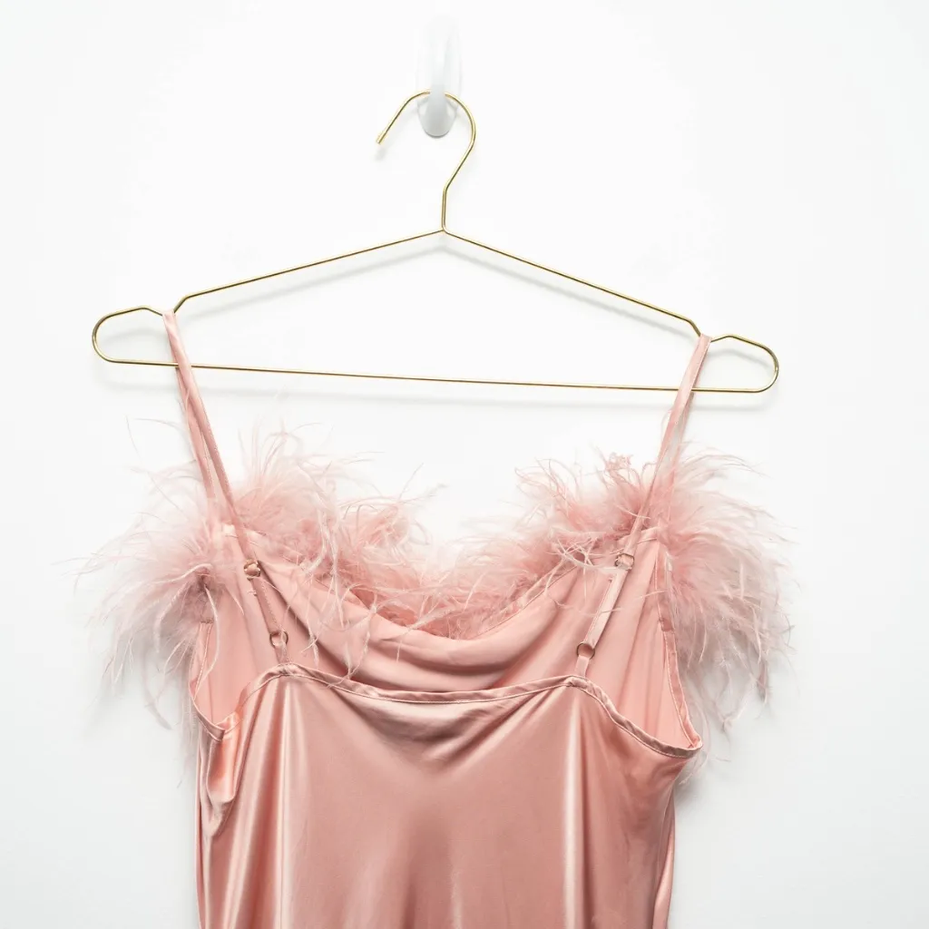SLEEPER – Boheme Feather-Trim Slip Dress - Image 9