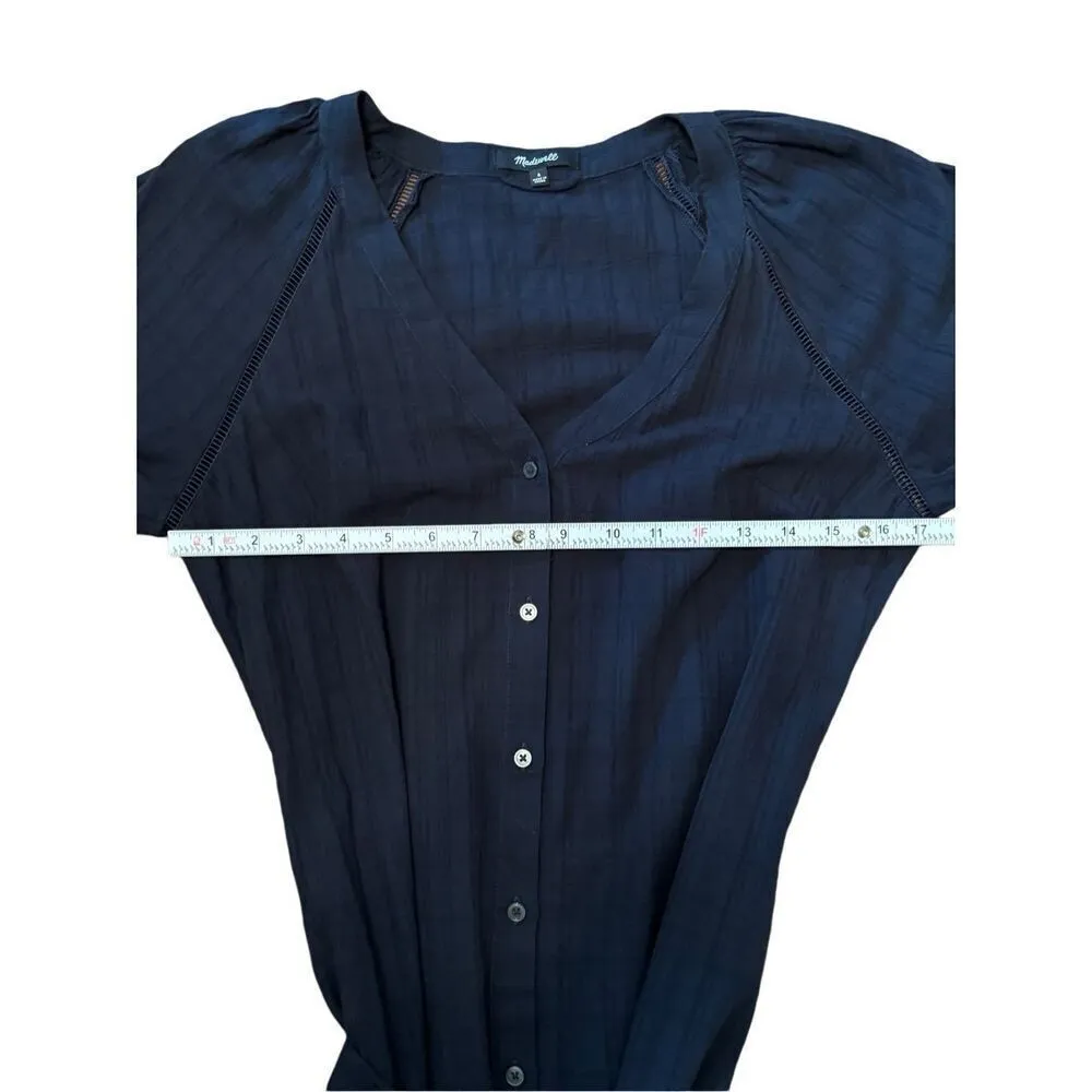 Madewell Tie-Waist Tiered Midi Dress in Windowpane Sz 6 - Image 8