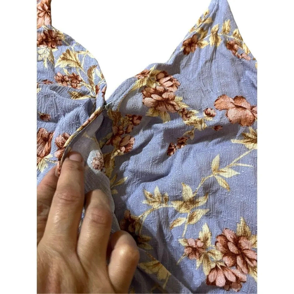 American Eagle Outfitters Women’s‎ Purple Floral Halter Top XL - Image 3