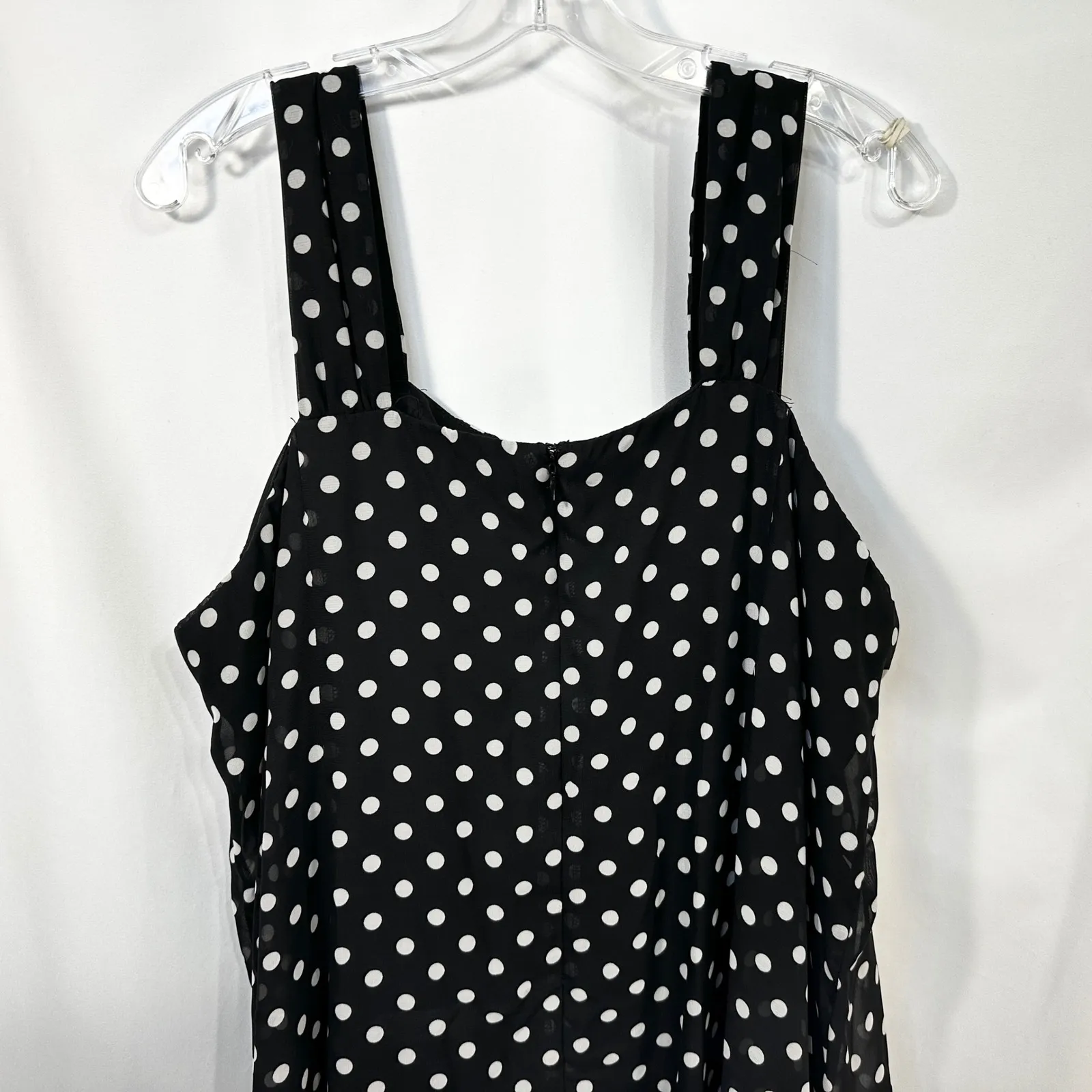 Maggie Barnes Plus Size 24W Dress Midi Black Polka Dot Sleeveless Shift 1414 - Image 6
