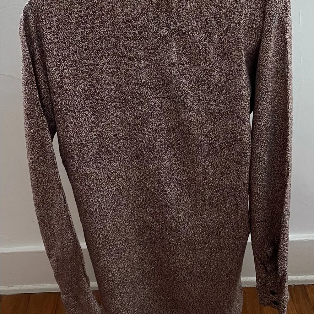 COS wool blend marled brown collared button down midi shirt dress, size XS fall - Image 4
