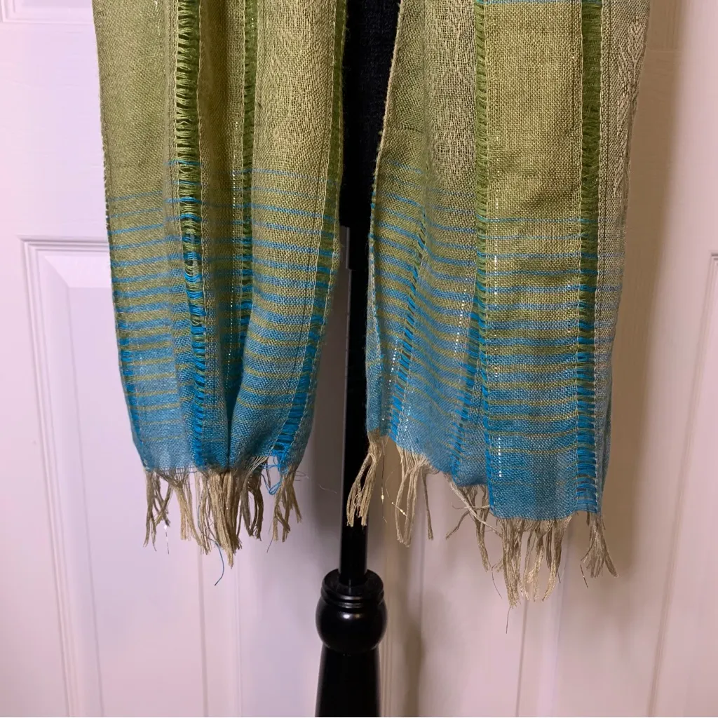 Shimmering Blue and Green Scarf - Image 3