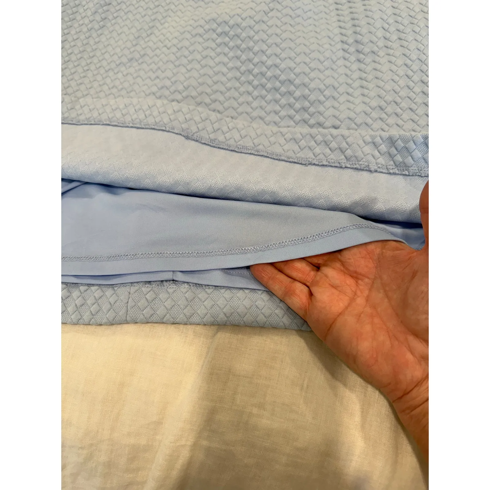 Boden Sleeveless Textured Sheath Mini Dress Pastel Blue Women's Size 12 Regular - Image 7