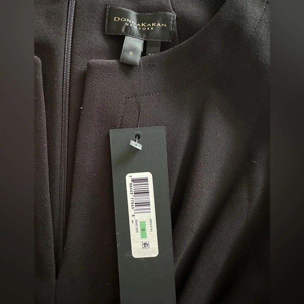 Donna Karan Women's Split-Neck Ruched Hardware-Trim Dress Black 8 - Image 8