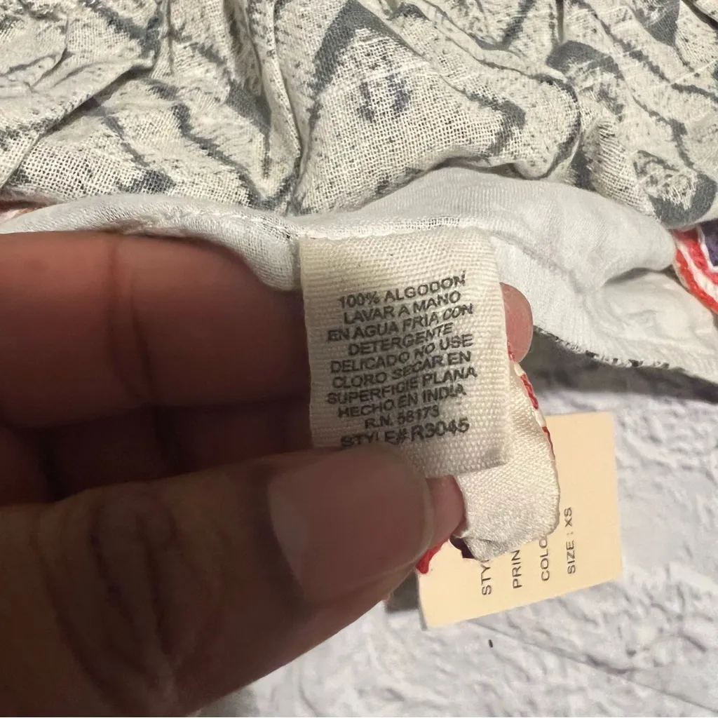 Raga Embroidered Mini Skirt Diamond Print‎ Tassel Detail XS - Image 7