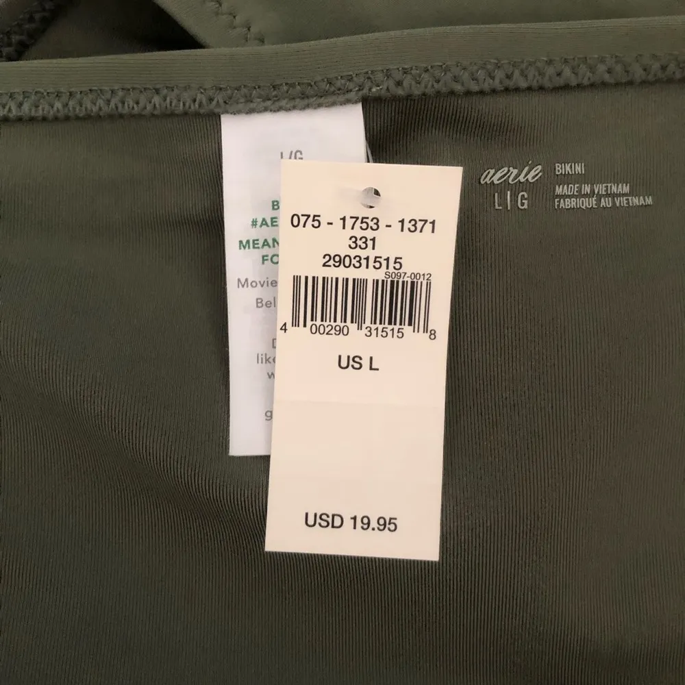 Aerie NWT Sleek Stylish Full Coverage Camouflage Green Shade Bikini Bottom Large - Image 8