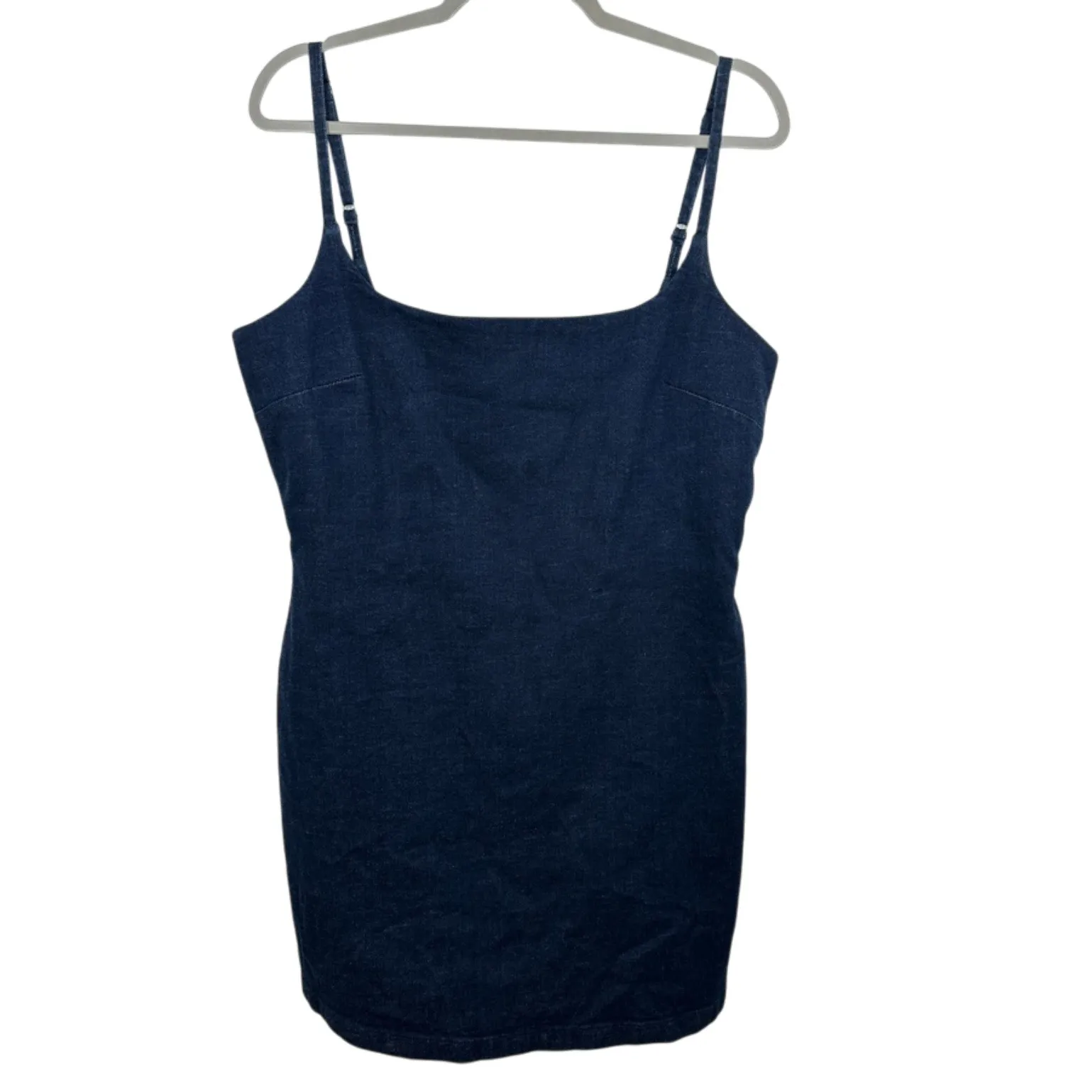 Madewell Denim Pinafore Dress Skort Navy Square Neck Spaghetti Strap Size 14 NWT - Image 2