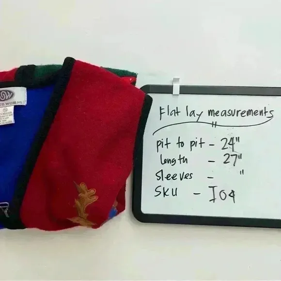 Modern Women Ugly Christmas‎ Sweater Vest 100% Boiled Wool Grannycore Sz 18/20 Blue - Image 7