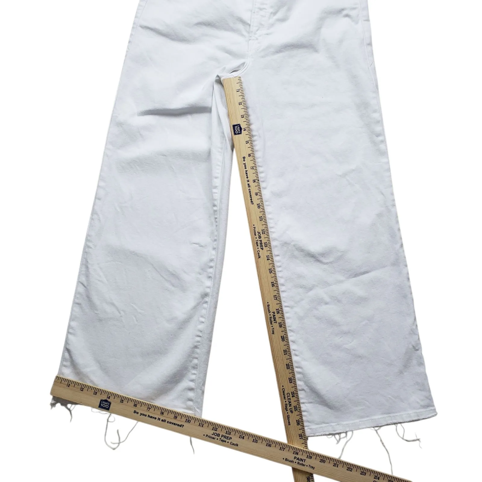 Good American Good Waist Palazzo Wide Leg Cropped Jeans Womens 10 / 30 White - Image 6