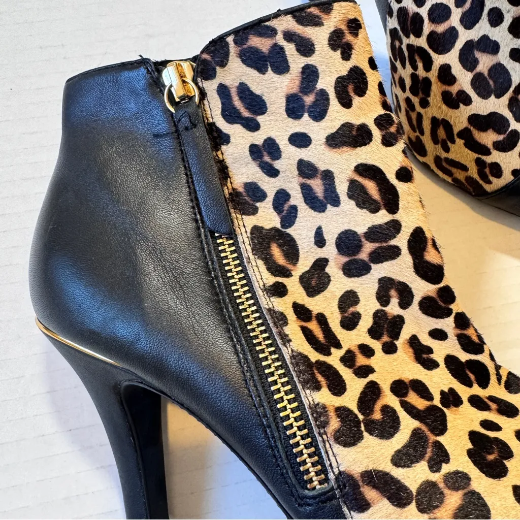 Sofft Tan Black Animal Print Calf Hair Leather Ankle Boots Womens 7 Fall Classic - Image 10