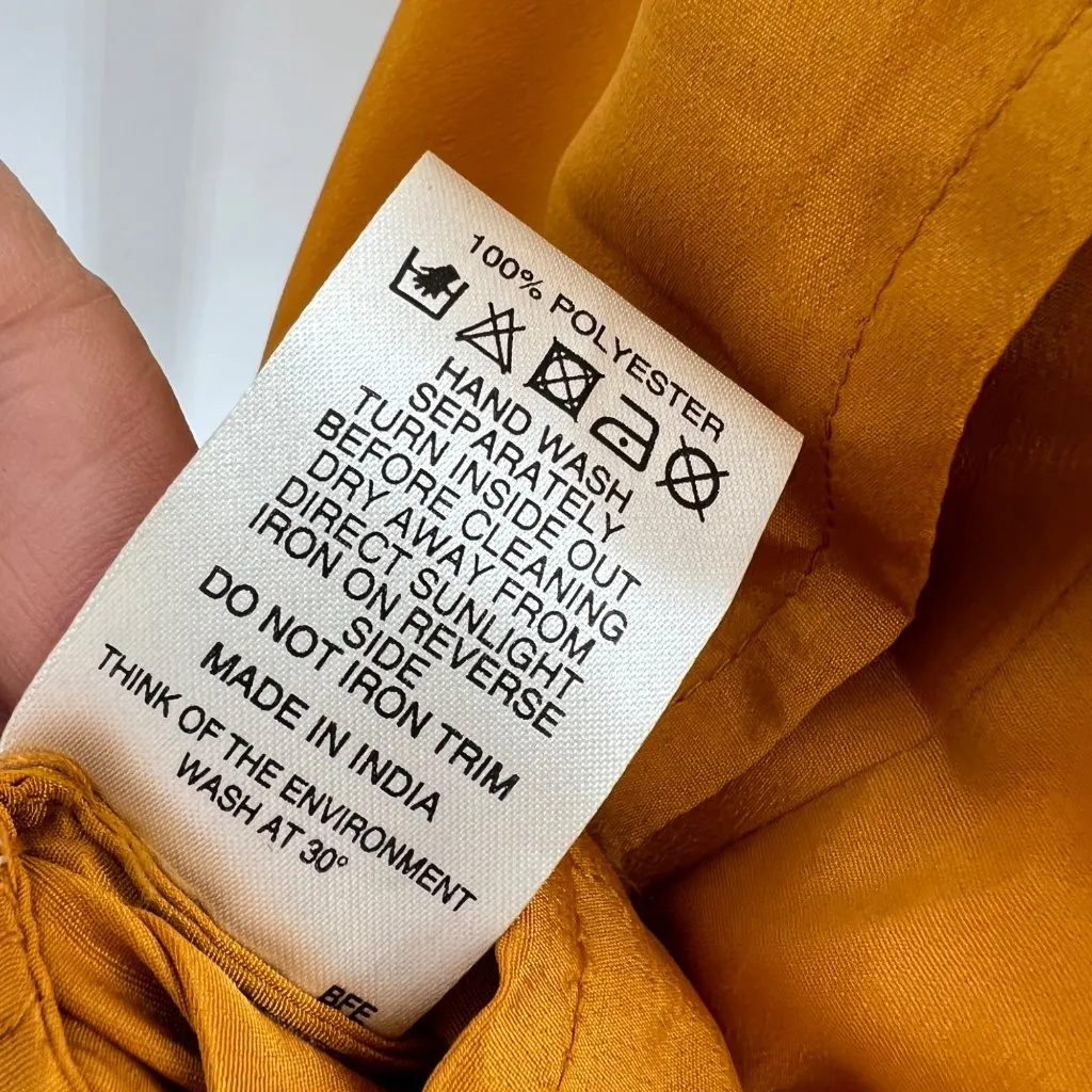 ASOS Beaded Collar Mustard Yellow Shift Dress Mini Mod Size 8 - Image 12