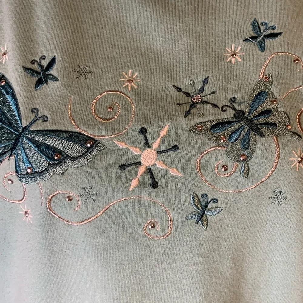 Hasting & Smith Blue Embroidered Butterfly Sweatshirt - Image 7