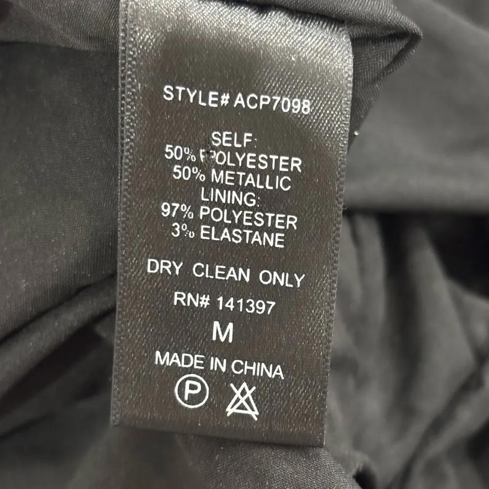 ASTR Size M Phoebe Zigzag Metallic V-Neck Wide Leg Jumpsuit Travel Packable - Image 8