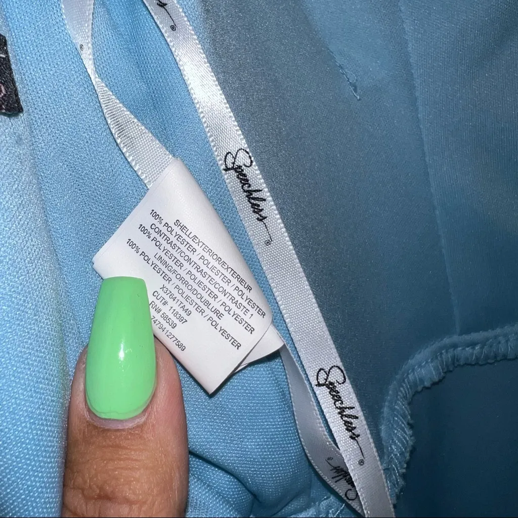 Xtraordinary Blue Floral Embroidered Maxi Dress Plunge V-Neck Formal Gown. Sz 5 - Image 12