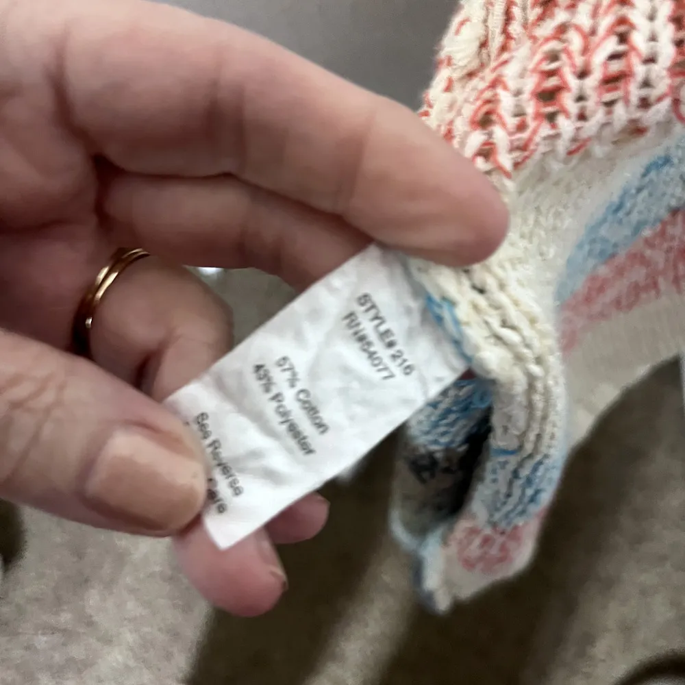 CAbi 216 Line Up Circle Vest Cardigan Shrug Wrap Sweater XS Pastel Stripe - Image 8