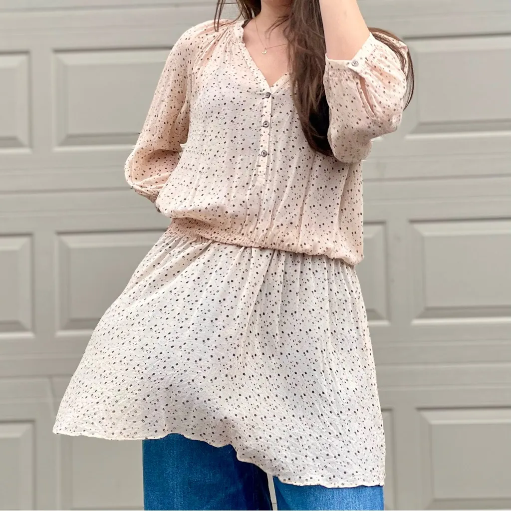 Club Monaco Sheer Silk Chiffon Tunic Mini Dress Small 6 - Image 5