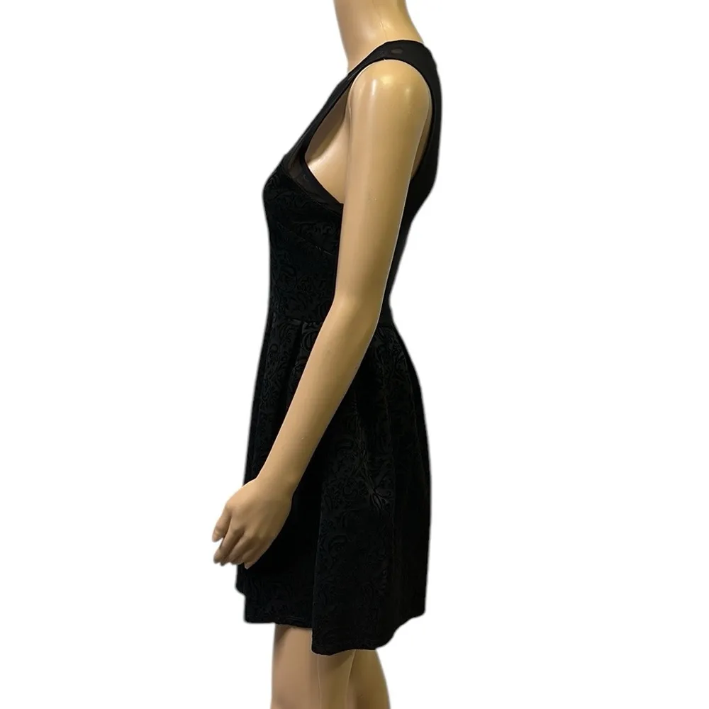 Forever 21 Black Fit Flare Sleeveless Skater Zip Back Mini Dress Womens Small - Image 5