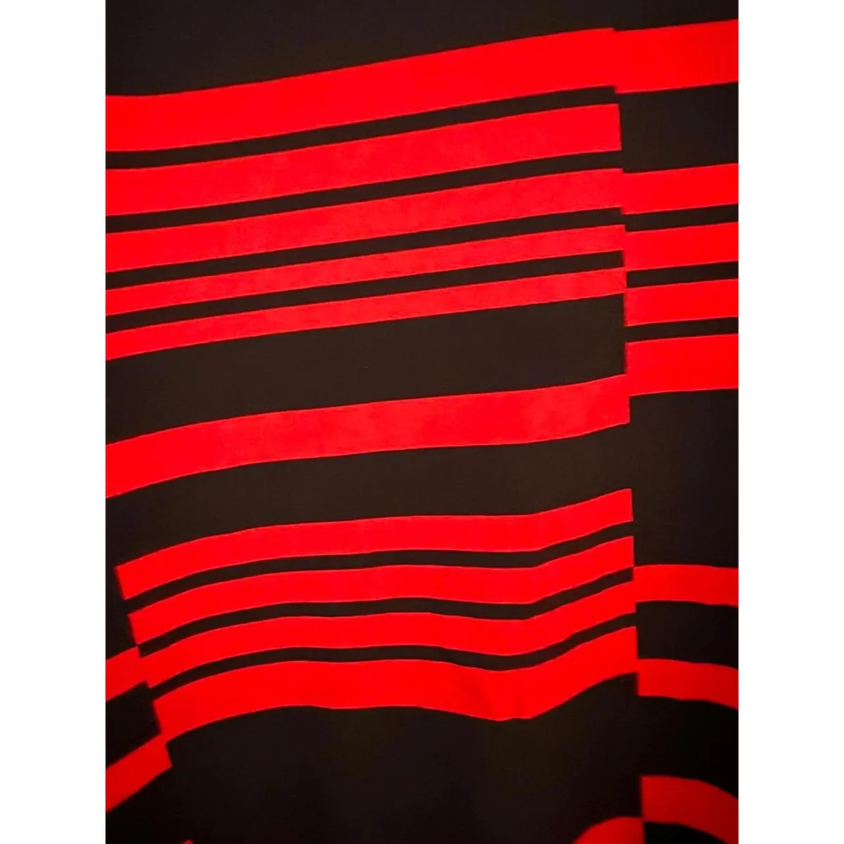 Dana Buchman Women's Blouse Large Stripes Black Red Sleeveless Polyester Stretch - Image 5