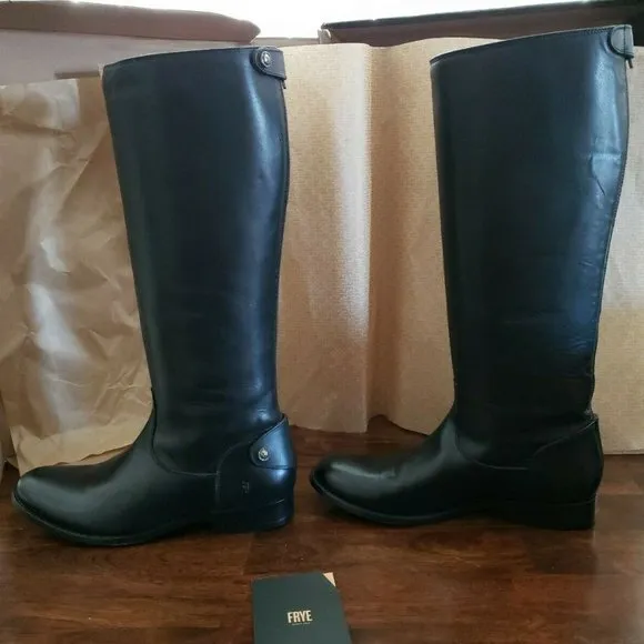NEW Frye‎ Melissa Button Back Zip Leather Boots - Image 5
