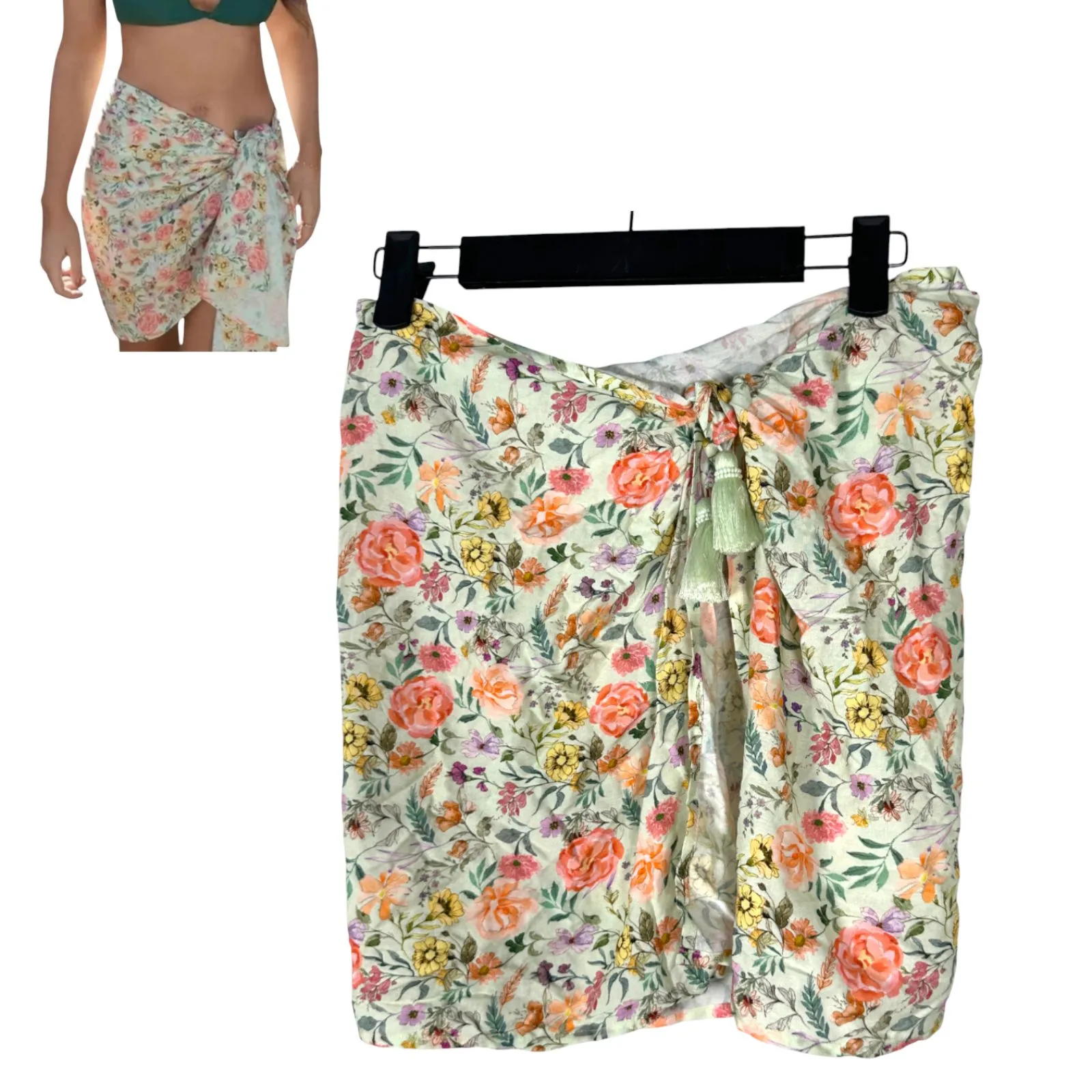 PQ Swim X Amanda Stanton Floral Wrap Skirt Coverup One Size NEW with Tags - Image 3