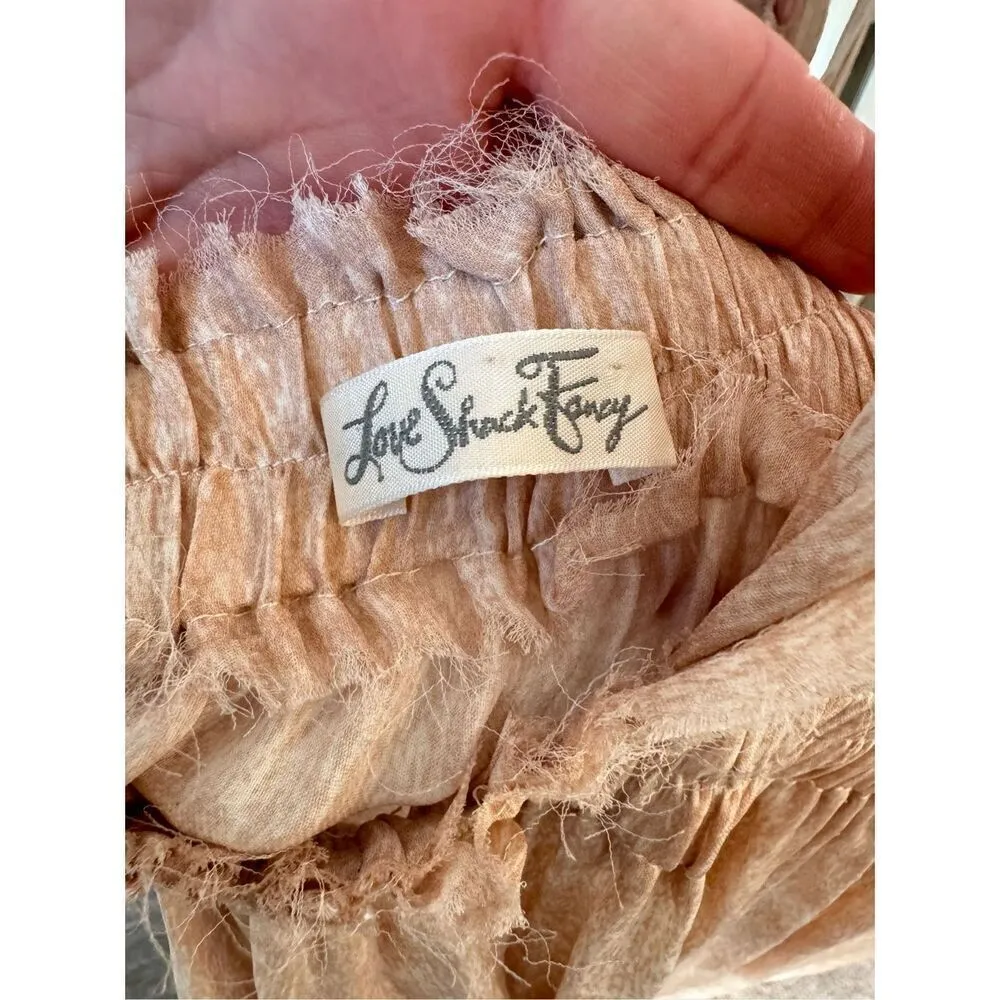 LoveShackFancy Baby Leopard Shack Slit Dress in Tan Women’s Size Small - Image 5