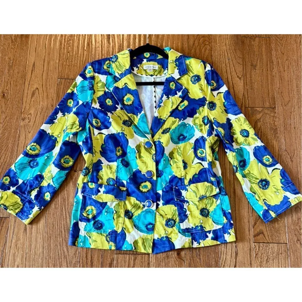 Joan Rivers vibrant floral three button blazer size 12 - Image 11