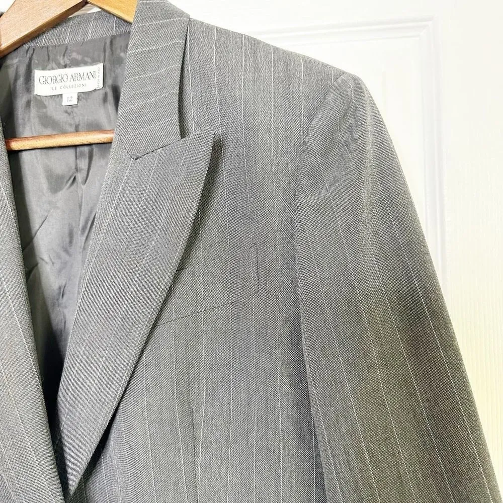 Vintage GIORGIO ARMANI Le Collezioni Virgin Wool Mohair Pinstripe Size 12 Womens - Image 3