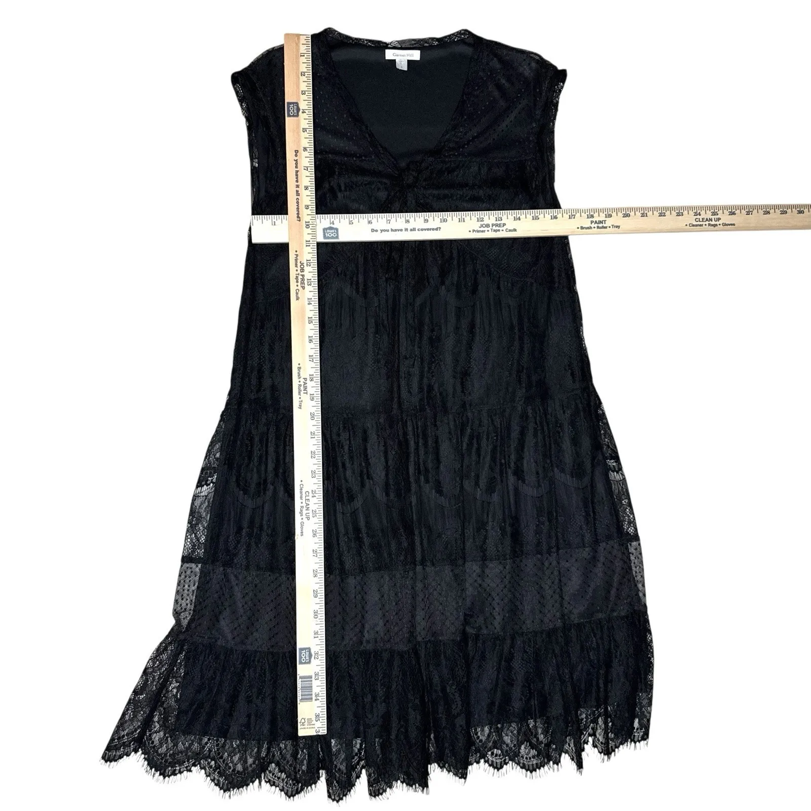 Garnet Hill Babydoll Dress S Sheer Lace Overlay Bow‎ Tie Whimsigoth Dark Fairy - Image 10
