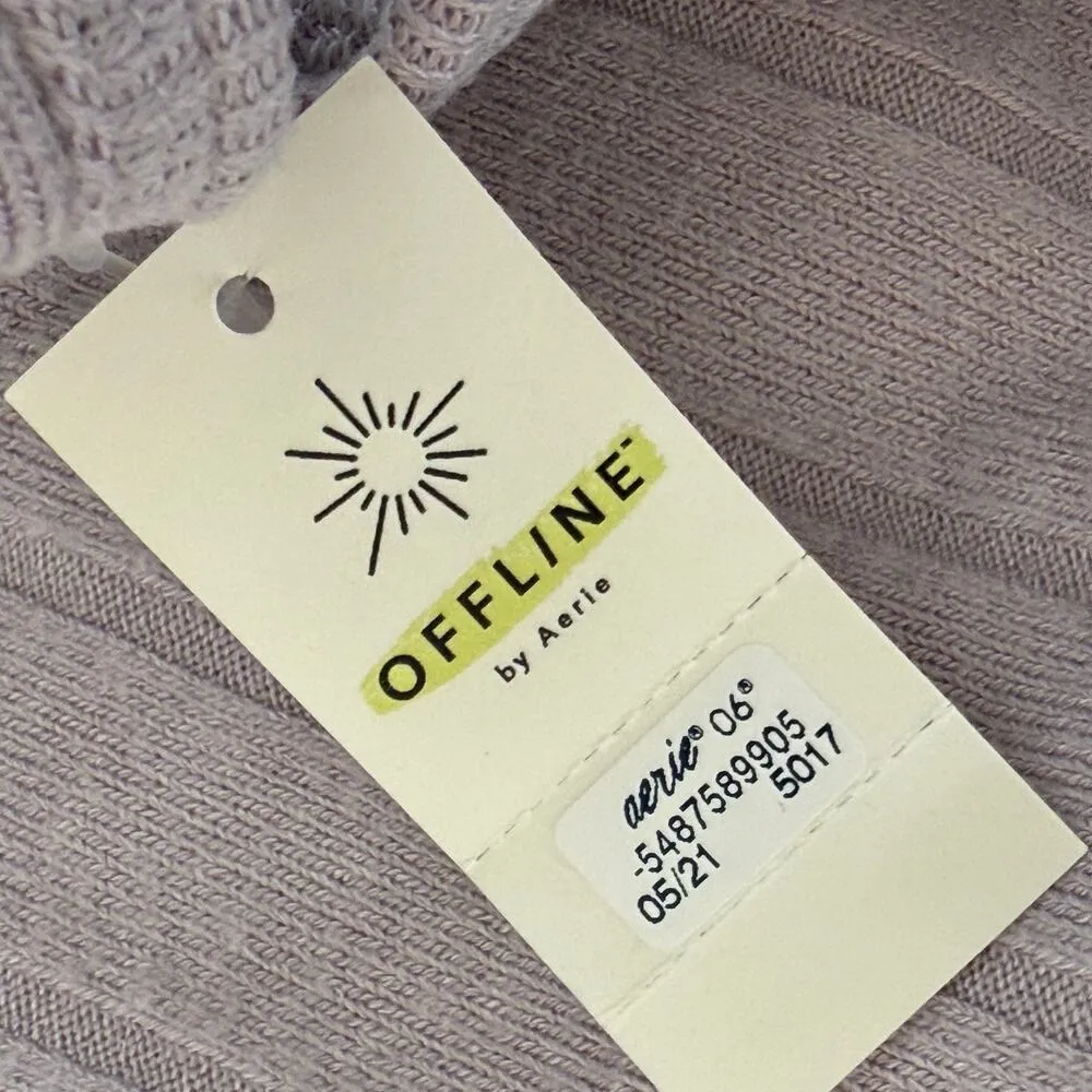 NWT AERIE Ribbed Racerback Bra in Pale Purple - Image 4