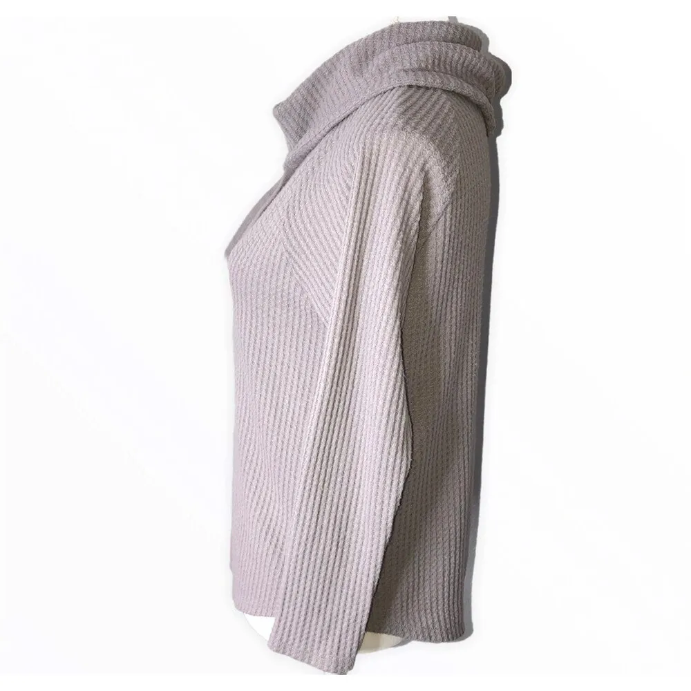 Charlotte Russe Ribbed Long Sleeve Cowl Neck Pullover Sweater - Image 2