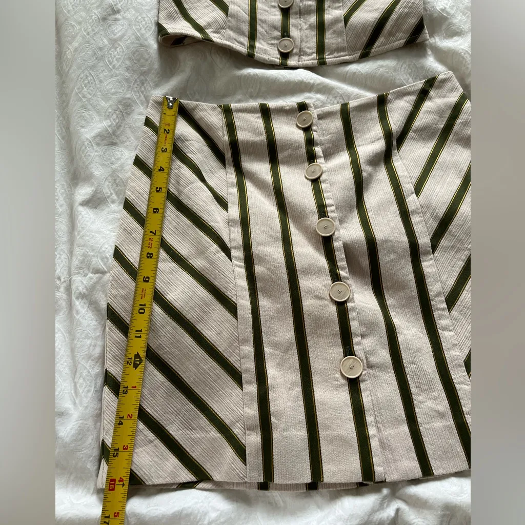 INTERMIX Green and Cream Striped Ensemble - Image 2