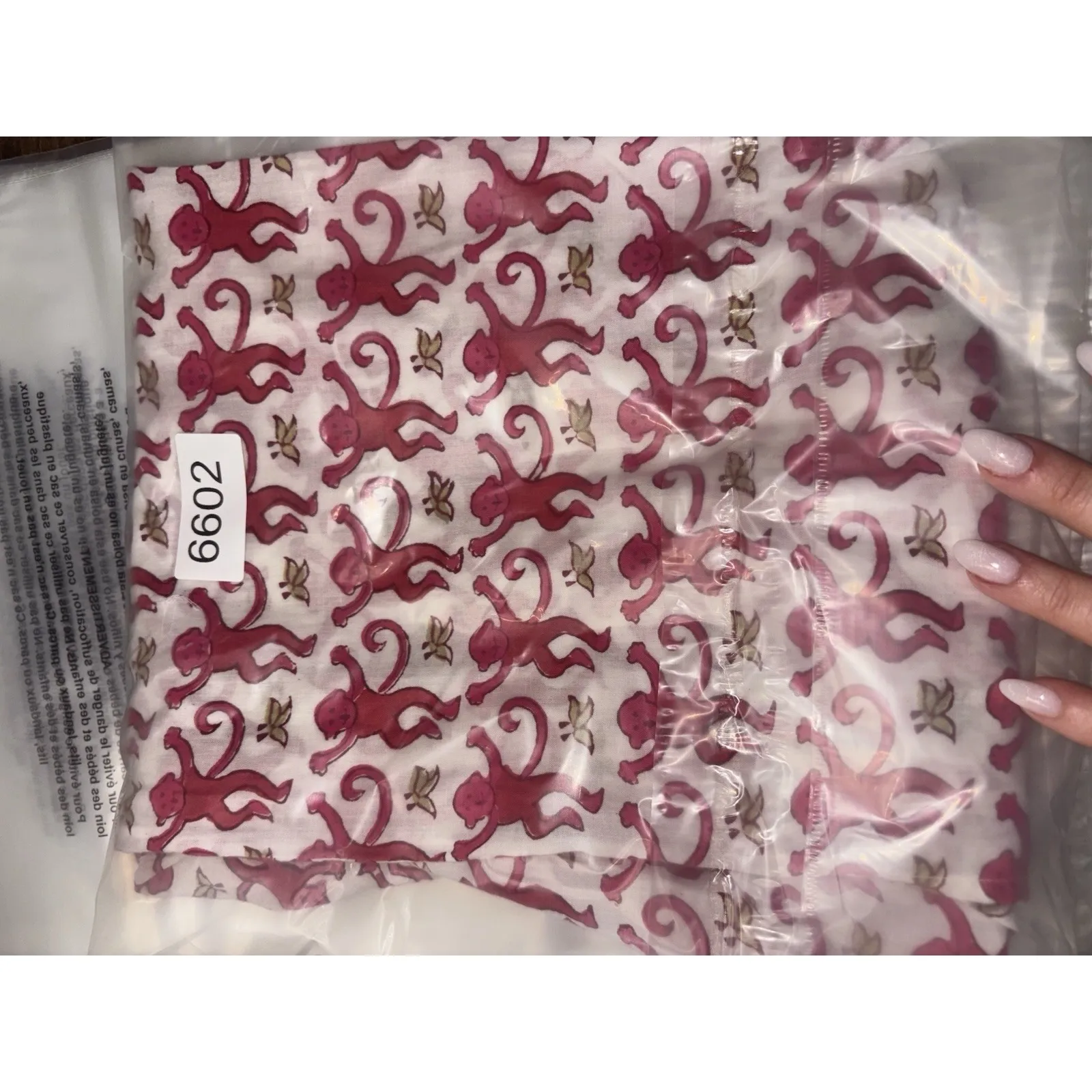 Roberta Roller Rabbit Pink Monkeys Print Beach Tunic Top Size XS Cotton Resort - Image 12