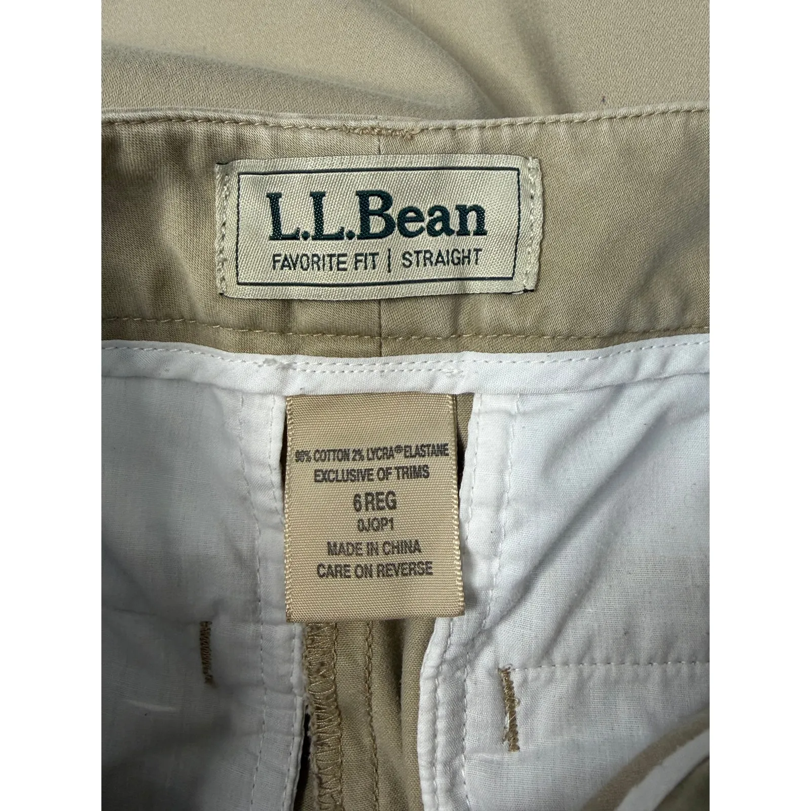 L.L.Bean Favorite Fit Chino Pants Womens 6 Beige Straight Minimalist Classiccore - Image 7