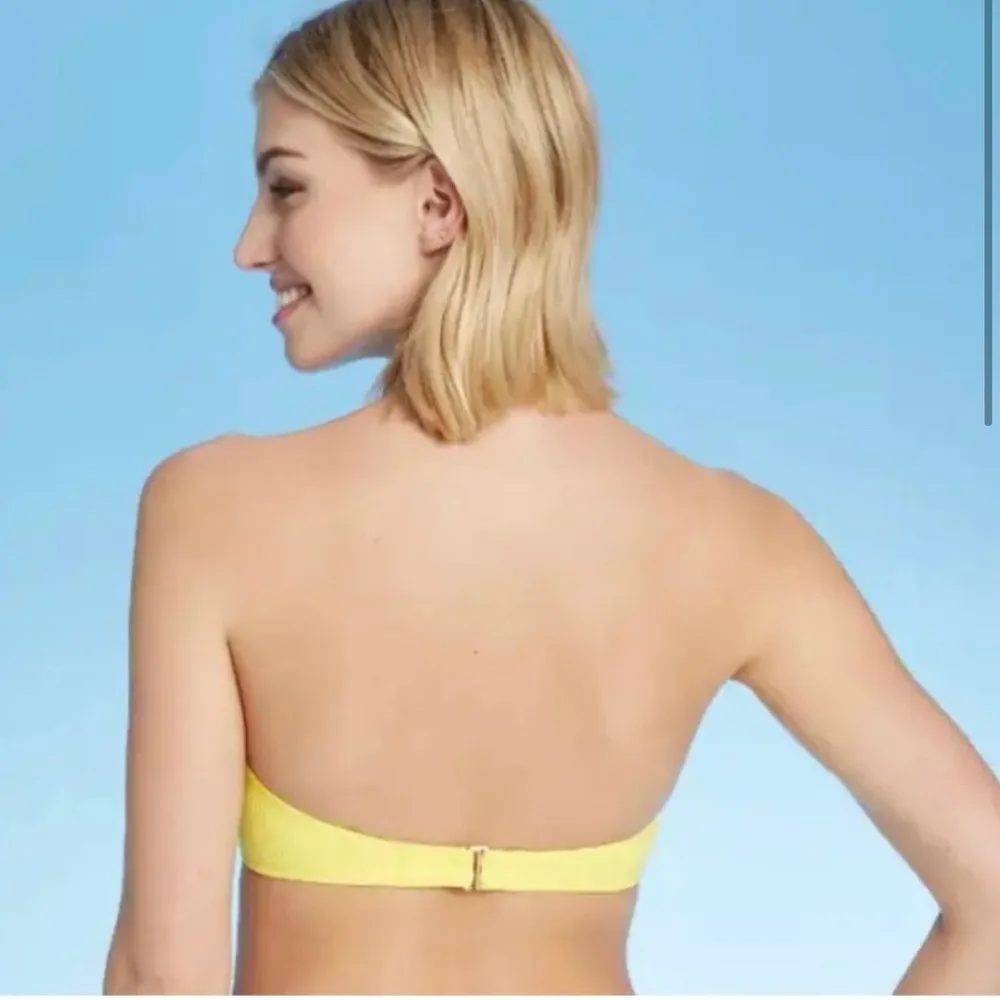 New Shade & Shore Yellow Bandeau Convertible Bikini Top Size 36C NWT - Image 4