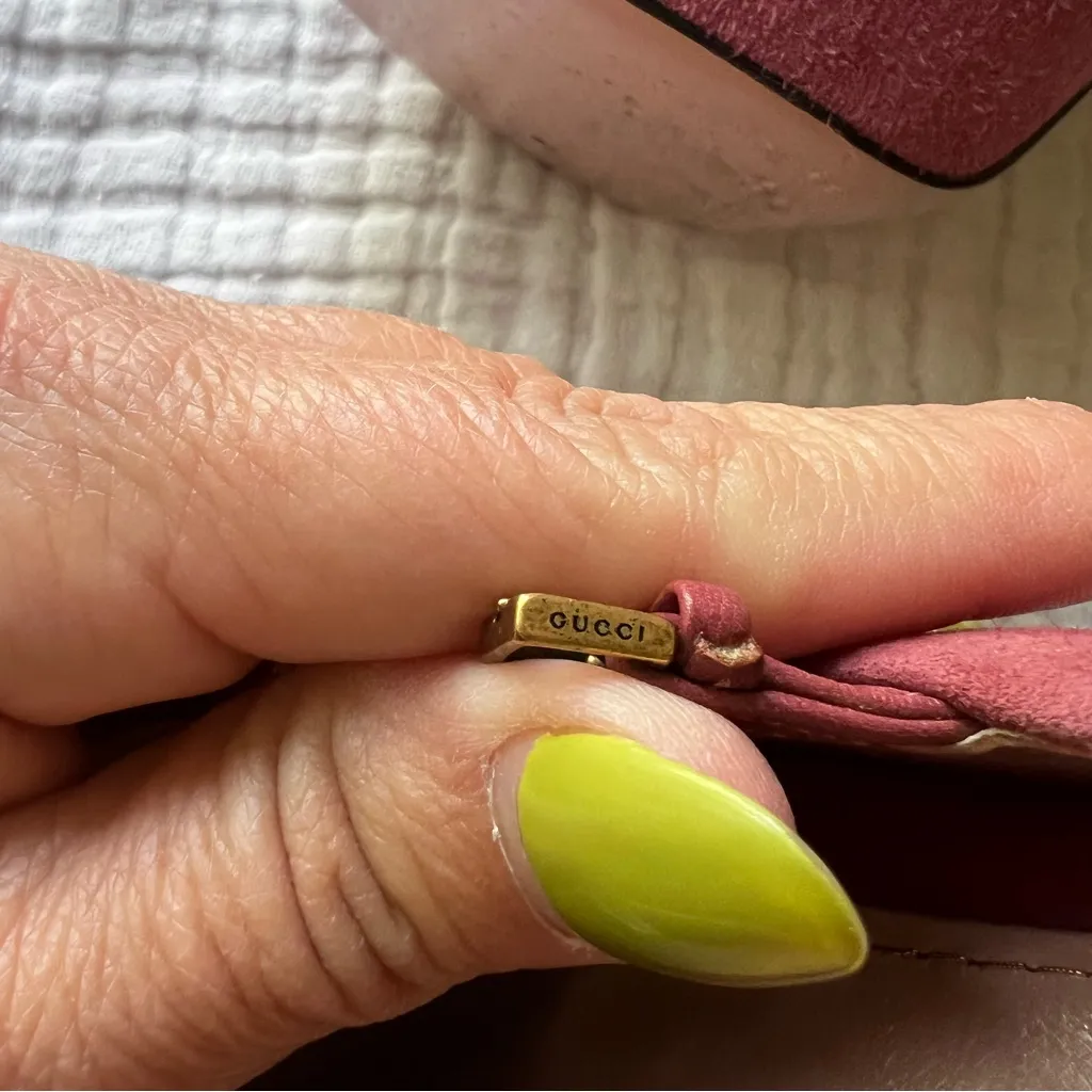 GUCCI Lisbeth open toe Pump in Antique Rose Suede Women's SIZE 37 US‎ 7 - Image 12