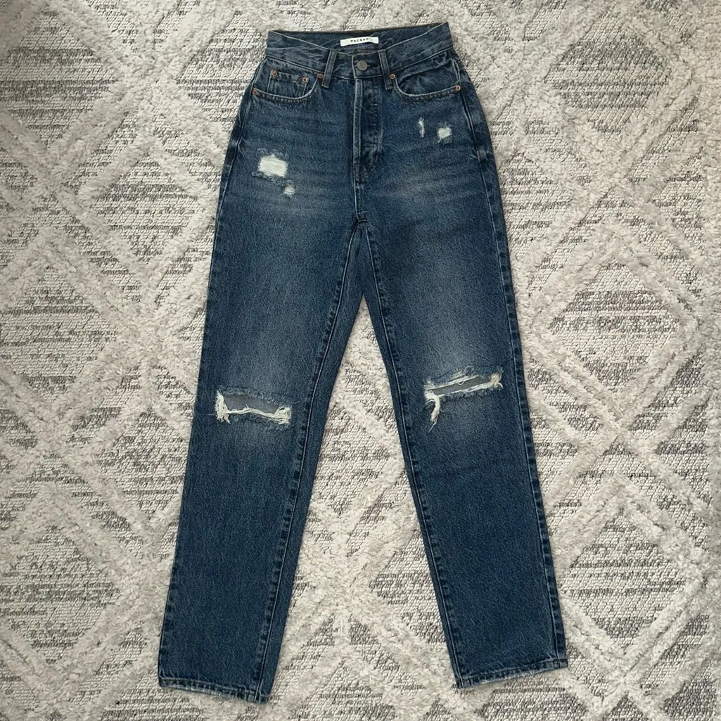 PacSun Medium Blue Distressed Dad Jeans - Image 5