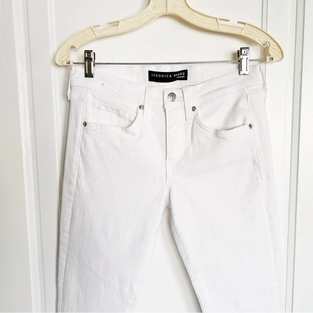 Veronica Beard • Brooke Skinny jeans Mid Rise white stretch denim ankle - Image 4