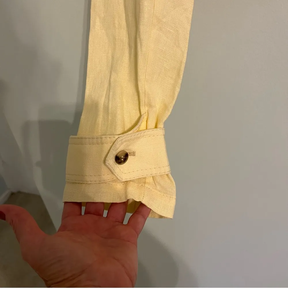 NEW Free People 100% Linen Crossover Back Bennie Crop Blazer. NWT XS - Image 4