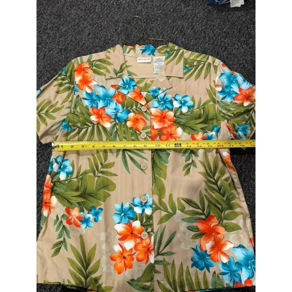 VTG White Stag Womens Small Hawaiian Shirt Tropical Floral Aloha Button Up Top - Image 6