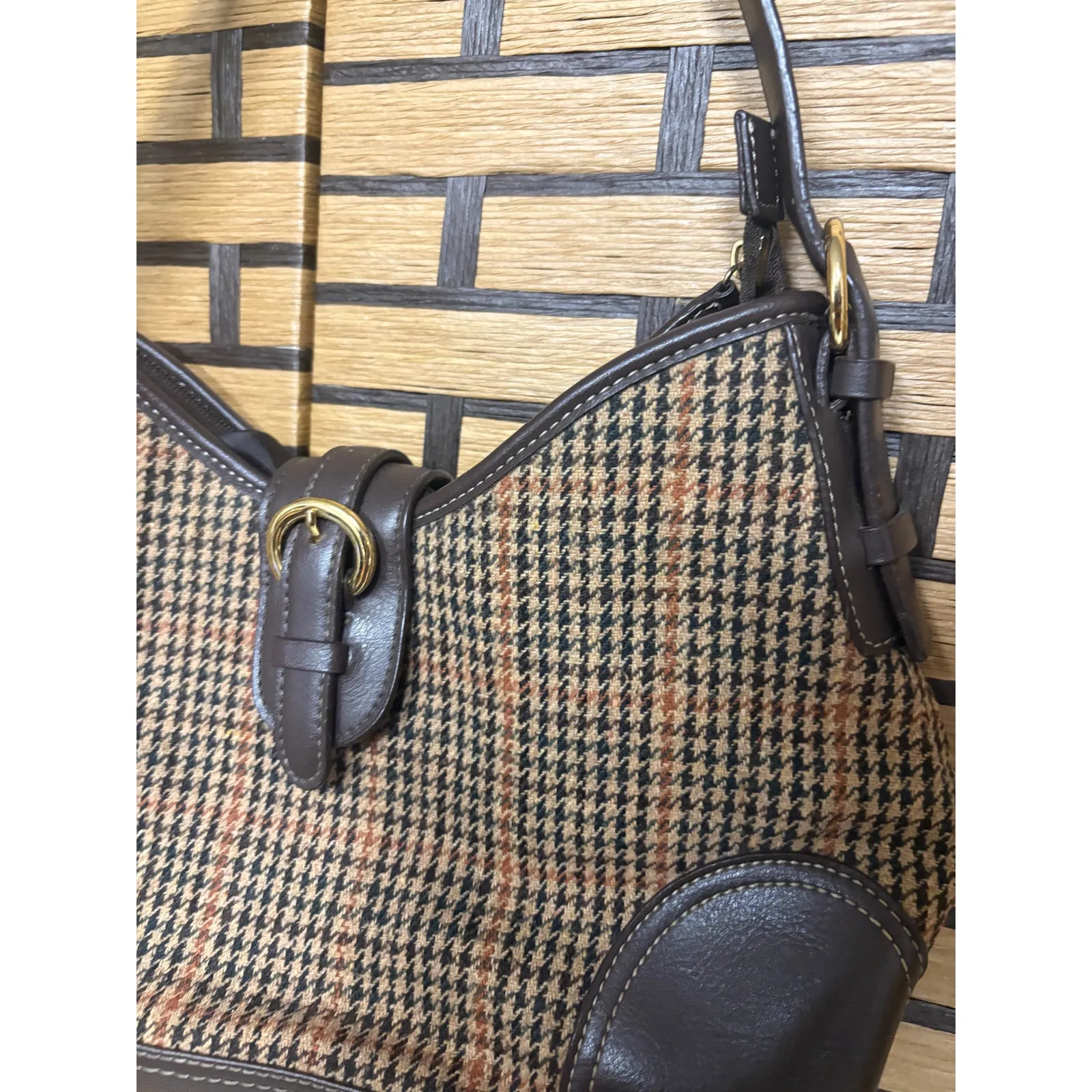 Croft & Barrow Brown Plaid Hobo Bag - Image 3
